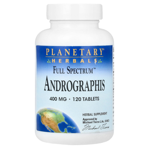 Planetary Herbals, Полный спектр, андрографис, 400 мг, 120 таблеток