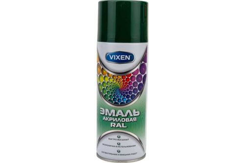 Эмаль акриловая Vixen RAL6005 зеленый мох (520мл) аэрозоль