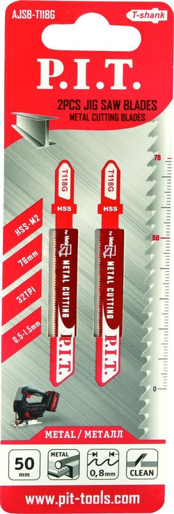 Пилка для лобзика по металлу P.I.T. T118G 50мм(AJSB-T118G)