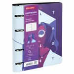 Тетрадь на кольцах А5 (180х220 мм), 80 л., под кожу, BRAUBERG VISTA, "Ultraviolet", 112120