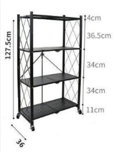 Стеллаж металлический складной. 4 полки 127,5х36см