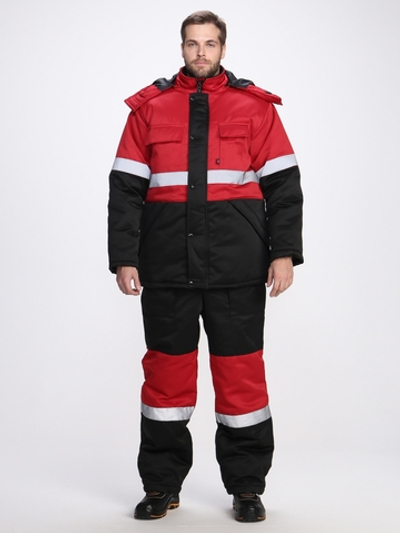 Костюм зимний Профи-Норд (тк.Смесовая,250) п/к, черный/красный