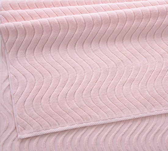 Комплект махровых полотенец Санторини розовый персик 50x90 см и 70x140 см 500 г