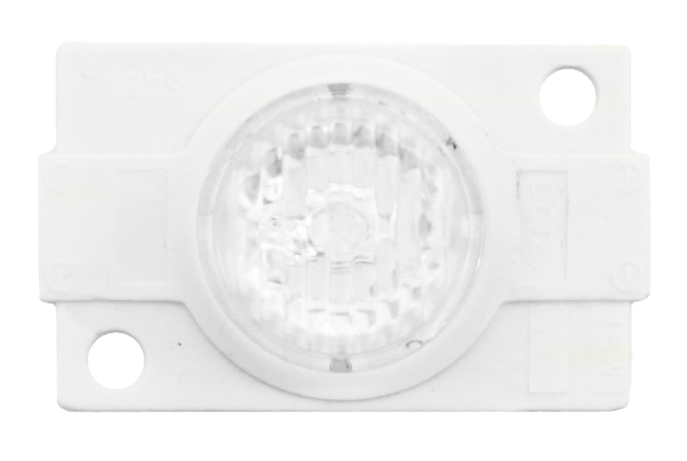 Светодиодный модуль 12V 3w  плафон квадрат на 1 LED РИФЛЕНЫЙ круг Белый  MDL-1LED-3W-White