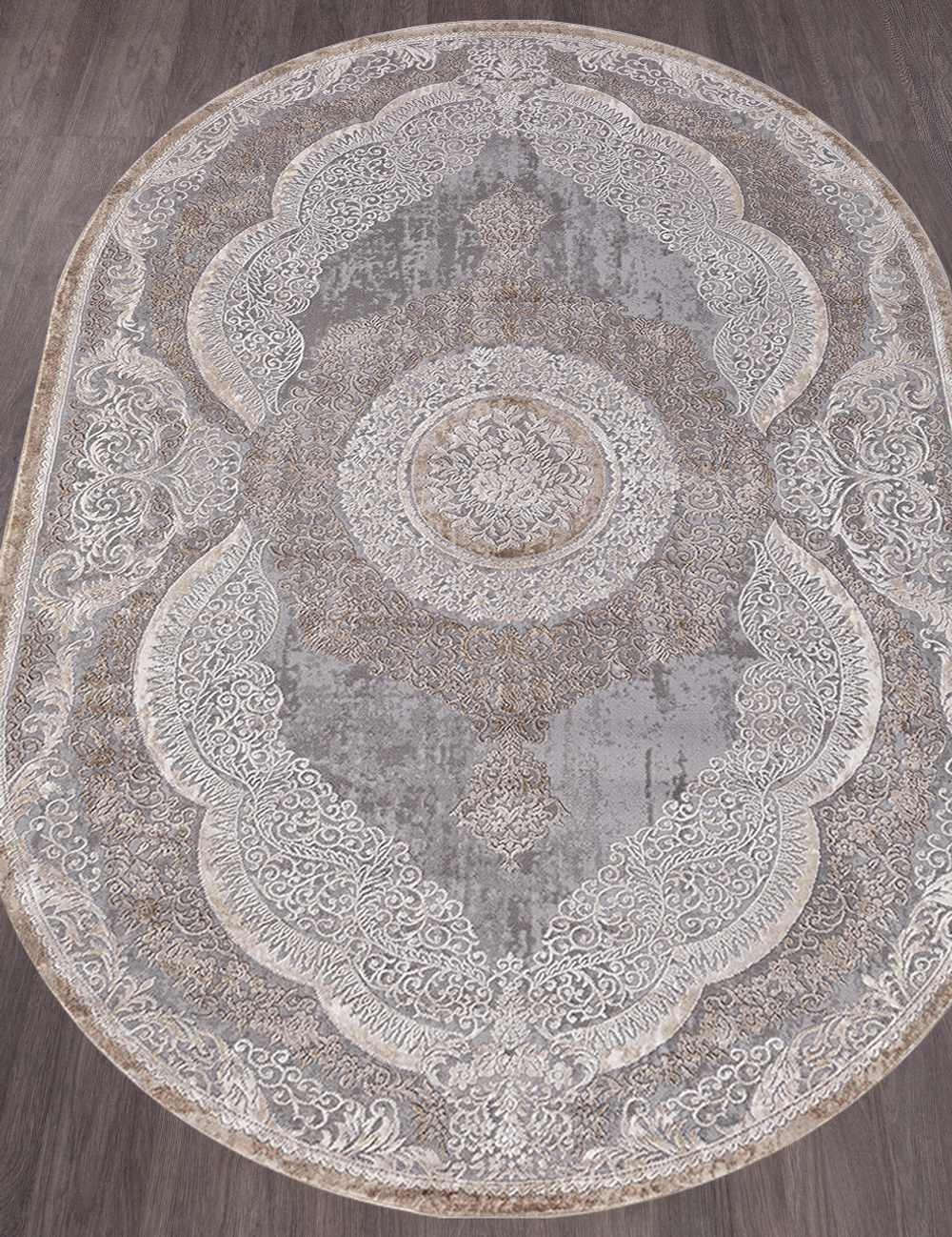 Ковер 03880C - GREY / BROWN - Овал - коллекция ARMINA размер 300*400 см