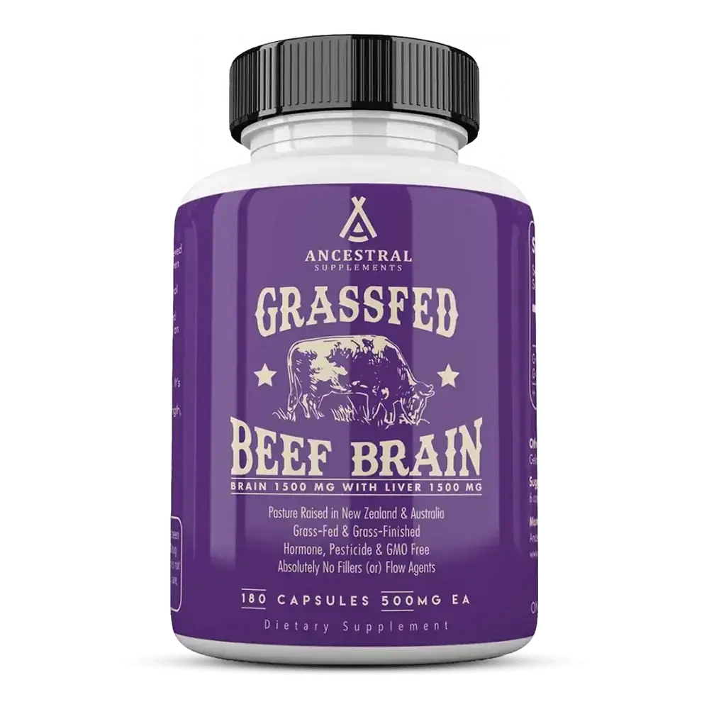 Ancestral Supplements - Grass fed Beef Brain 180 capsules 500mg