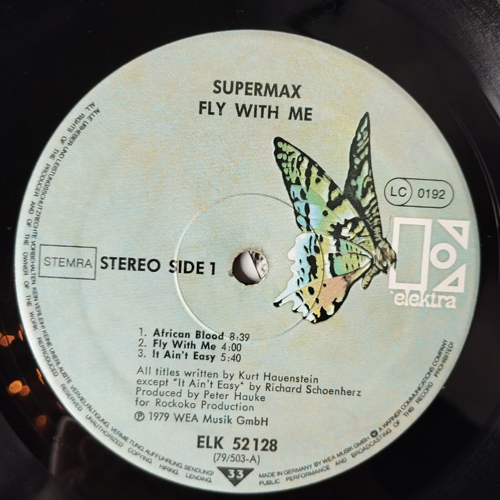 Винтажная виниловая пластинка LP Supermax Fly With Me (Germany 1979) African Blood
