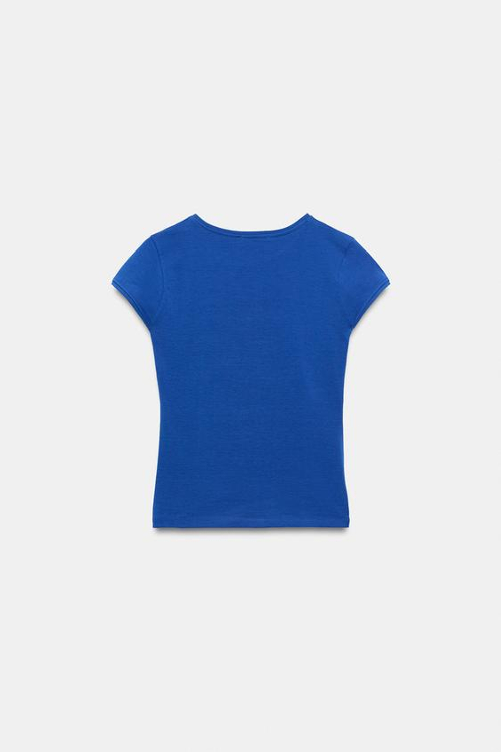 ZARA ФУТБОЛКА С КОРОТКИМИ РУКАВАМИ И НАДПИСЬЮ, ЯРКО-СИНИЙ