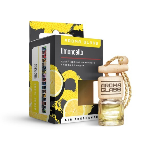 Ароматизатор подвесной  Aroma Glass  Limoncello (аромат лимонного ликера со льдом) (FOUETTE)