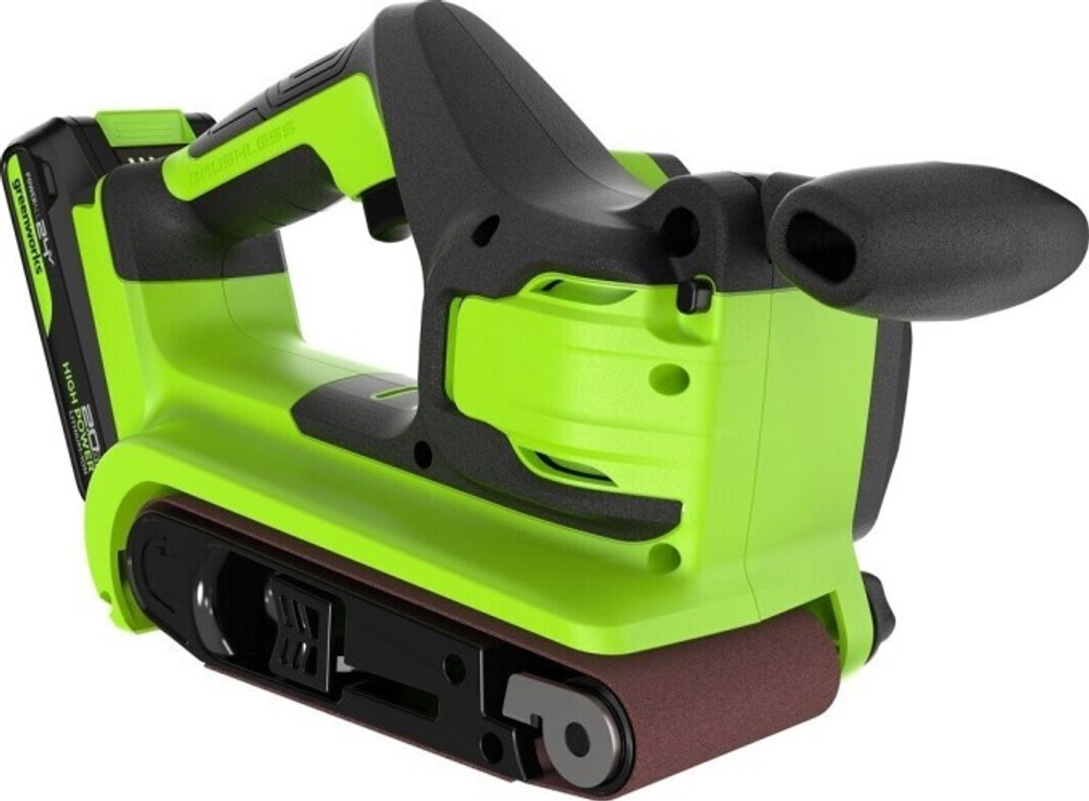 Ленточная шлифовальная машина аккумуляторная GREENWORKS G24BS 24V, АКБ 2Ач и ЗУ 3100607CUA
