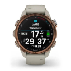 Умные часы Garmin Descent MK3i - 43 мм Бронзовый титан с PVD-покрытием, силиконовый ремешок французского серого цвета