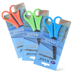 Ножницы канцелярские детские 13 см, 3 шт, с линейкой на лезвии, MC-Basir, набор ножниц с закругленными концами для резки бумаги, картона и рукоделия, длина лезвия 6 см