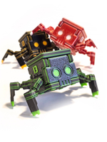 Игрушка робот-паук трансформер, 3D печать, серый в зеленую полоску