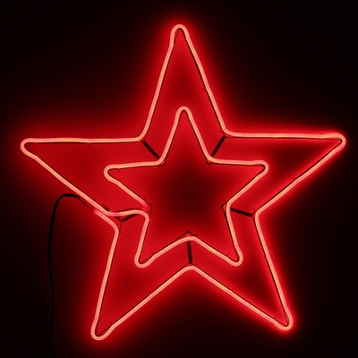 Звезда из гибкого неона d-60 см. Красная
