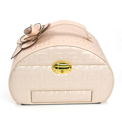 Шкатулка с орнаментом, двухъярусная с бантиком-розочкой "МАЛЬВИНА"