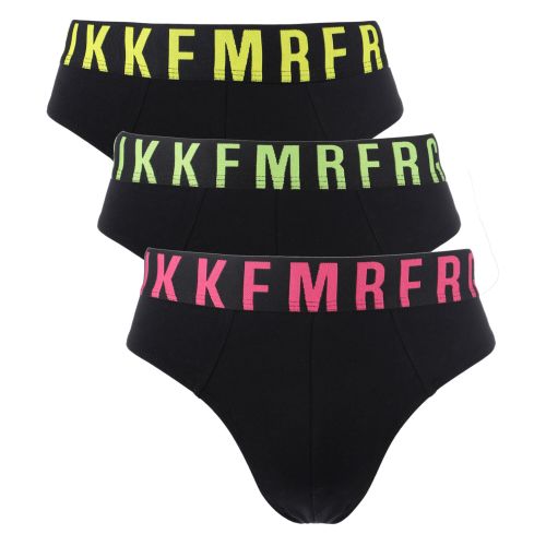 Мужские трусы брифы (черный) набор 3 в 1 Bikkembergs MIX COLOR FLUO BKK1USP16TR