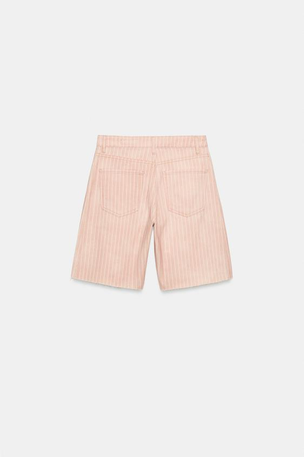 ZARA ДЖИНСОВЫЕ ШОРТЫ RELAXED СО СРЕДНЕЙ ПОСАДКОЙ — ZW COLLECTION, РОЗОВЫЙ