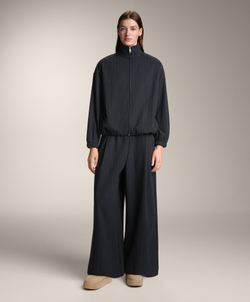 Oysho Структурированный жакет в тонкую полоску, морской темно-синий