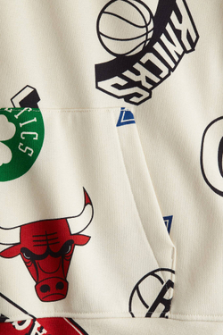 H&M Толстовка с капюшоном и принтом, светло-бежевый