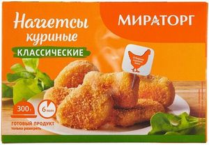 НАГГЕТСЫ КУРИНЫЕ МИРАТОРГ КЛАССИЧЕСКИЕ 300ГР