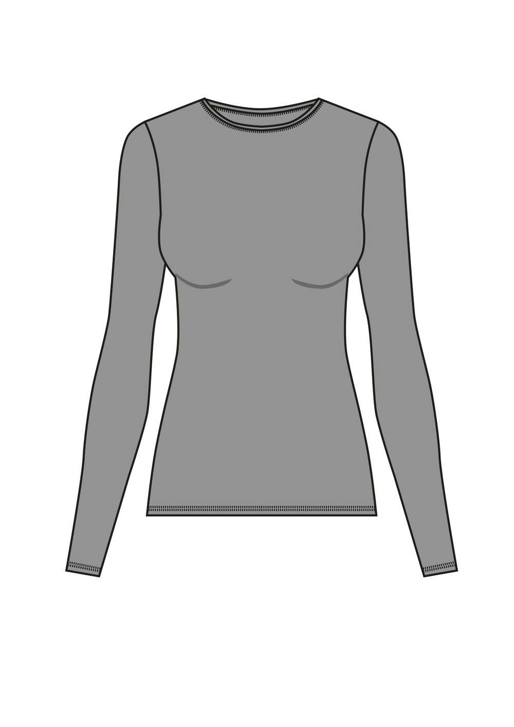 Лонгслив, футболка с длинным рукавом женская, плотность 180гр