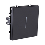 Выключатель 1-клавишный 10А/250В с LED подсветкой, черный матовый Kollinger Eclipse EC-007BK