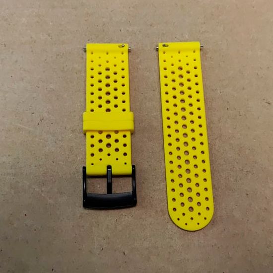 Силиконовый дышащий ремешок Suunto 24 mm для 9 / 9 Baro / 7 / D5 / Spartan Sport быстросъемный (Athletic 1) короткий (Желтый)