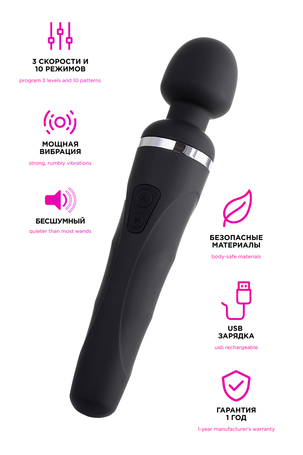 Вибромассажер Lovense Domi 2 черный 23,3 см