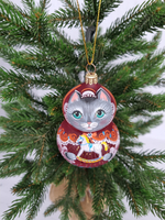 Кошечка Машка стеклянная игрушка