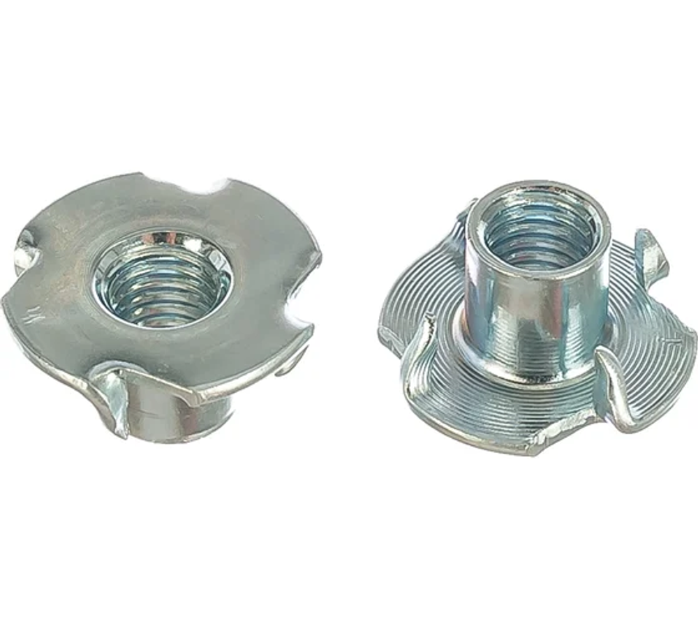 Гайка М10x13 DIN 1624 мебельная врезная, оцинк.