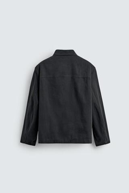 ZARA ЛЕГКАЯ КУРТКА ИЗ ТВИЛА, АНТРАЦИТОВО-СЕРЫЙ