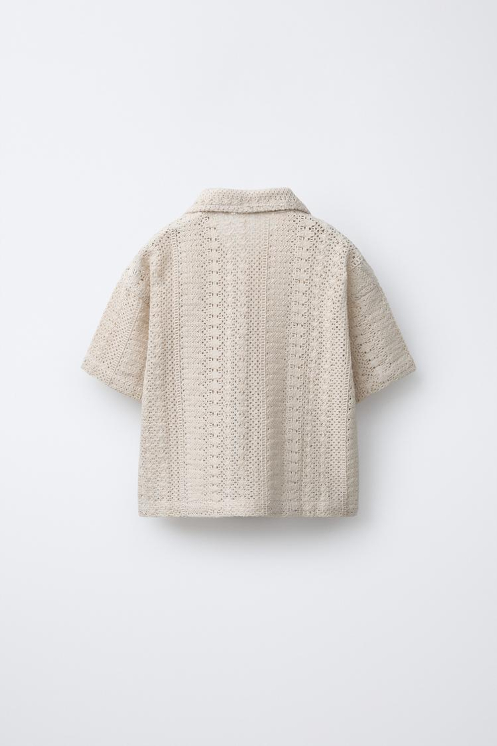 ZARA РУБАШКА С КОРОТКИМИ РУКАВАМИ, ЭКРЮ