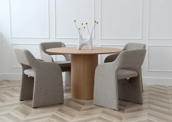 Стол обеденный Type D 120 см основание D 43 см (натуральный дуб)