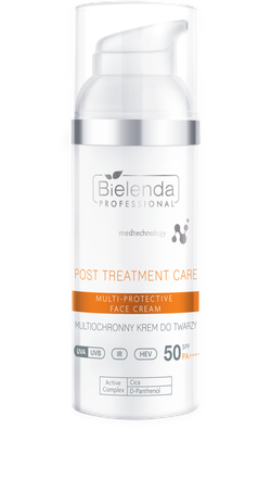 Мультизащитный крем для лица SPF 50 с Сica и Д-пантенолом, POST TREATMENT CARE 50мл.