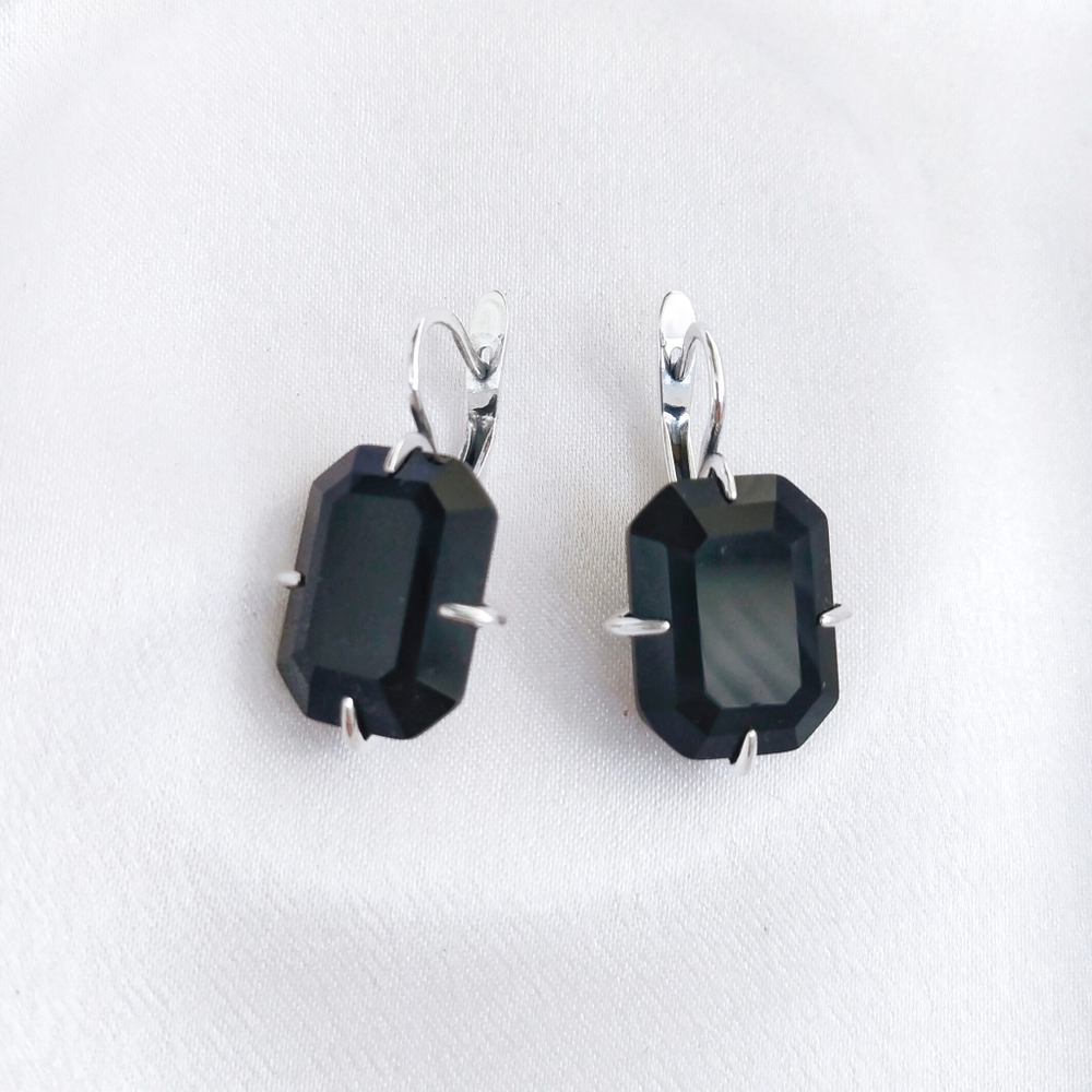 "Бригитта" серьги в серебряном покрытии из коллекции "Дефиле" от Jenavi с английским замком