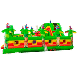 Коммерческий надувной батут "Джунгли" с горкой, 9*6*4.5 м