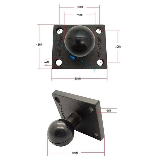 Крепление универсальное на плоскость два основания круглое AMPS алюминий