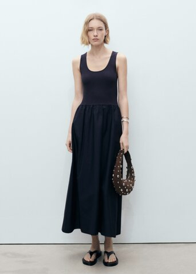 Комбинированное платье с пышной юбкой