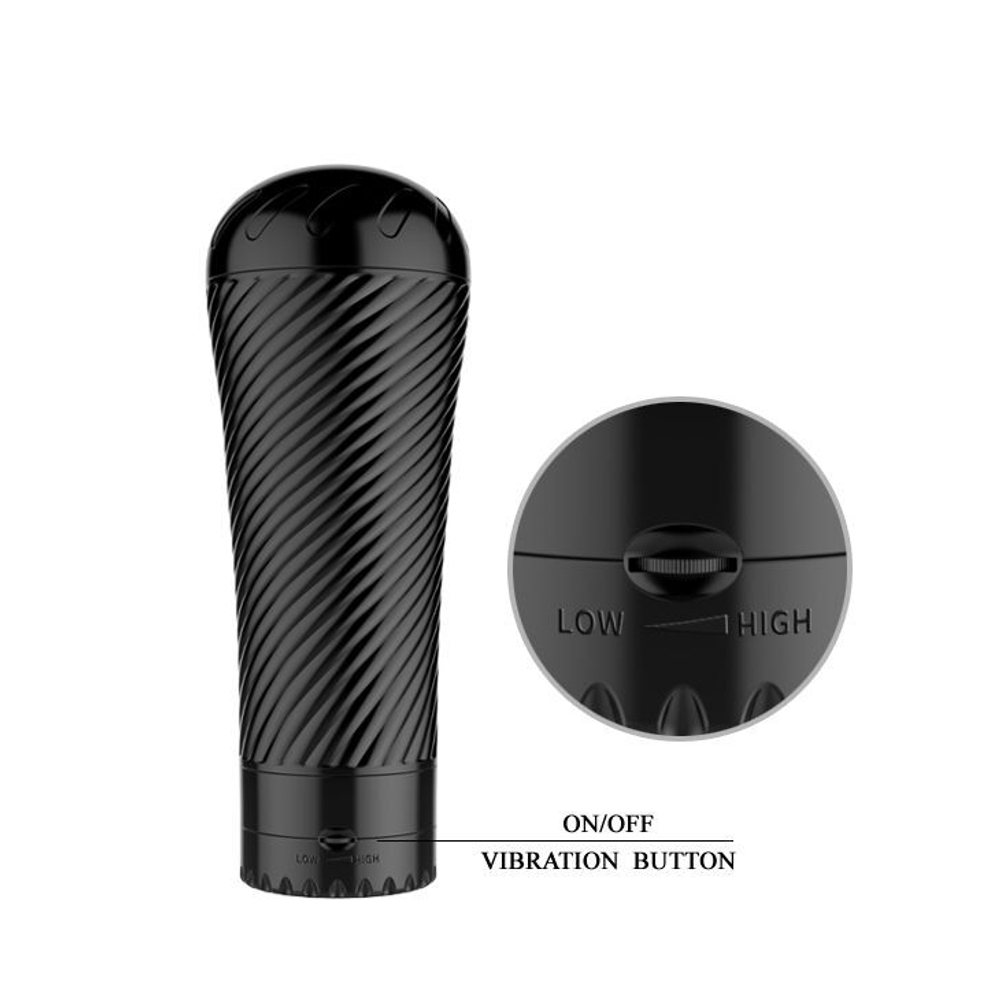 Мастурбатор-анус с многоуровневой вибрацией Pink Butt (Цвет: телесный с черным)