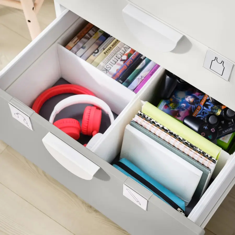 Шкаф детский - IKEA PLATSA/SMÅSTAD/SMASTAD, 60x57x181 см, белый/серый, ИКЕА