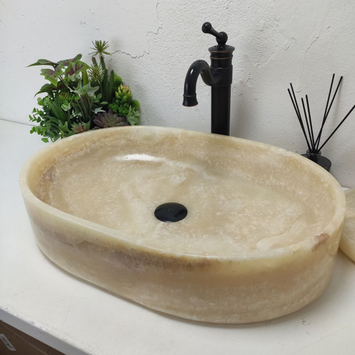 Раковина из оникса Oval Yellow Big OY-61559 60*40*13