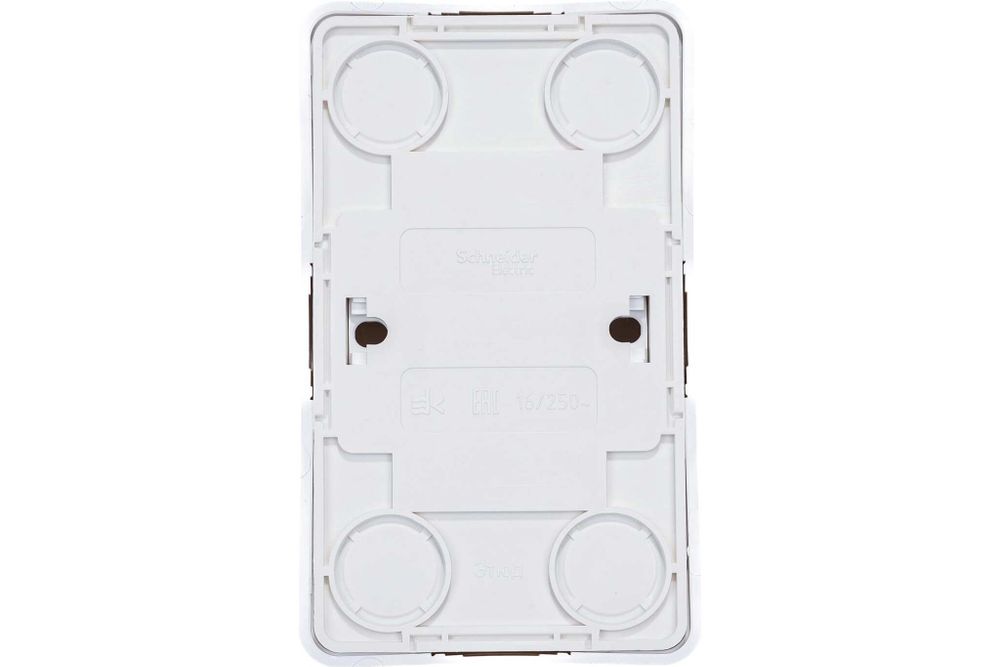 Schneider Electric ЭТЮД Белый Розетка 2-местная открытая установка без заземляющих контактов PA16-005B