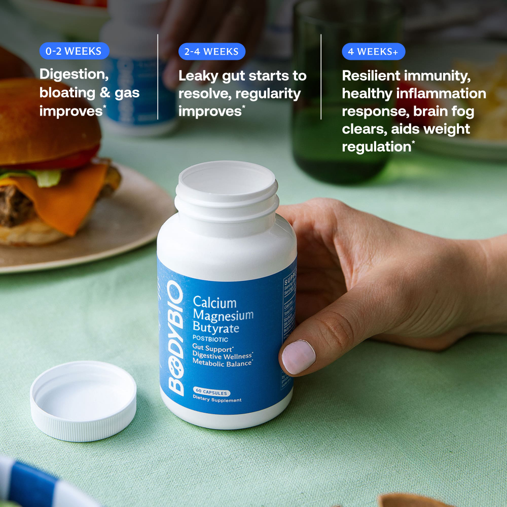 BodyBio, бутират кальция и магния, 100 капсул