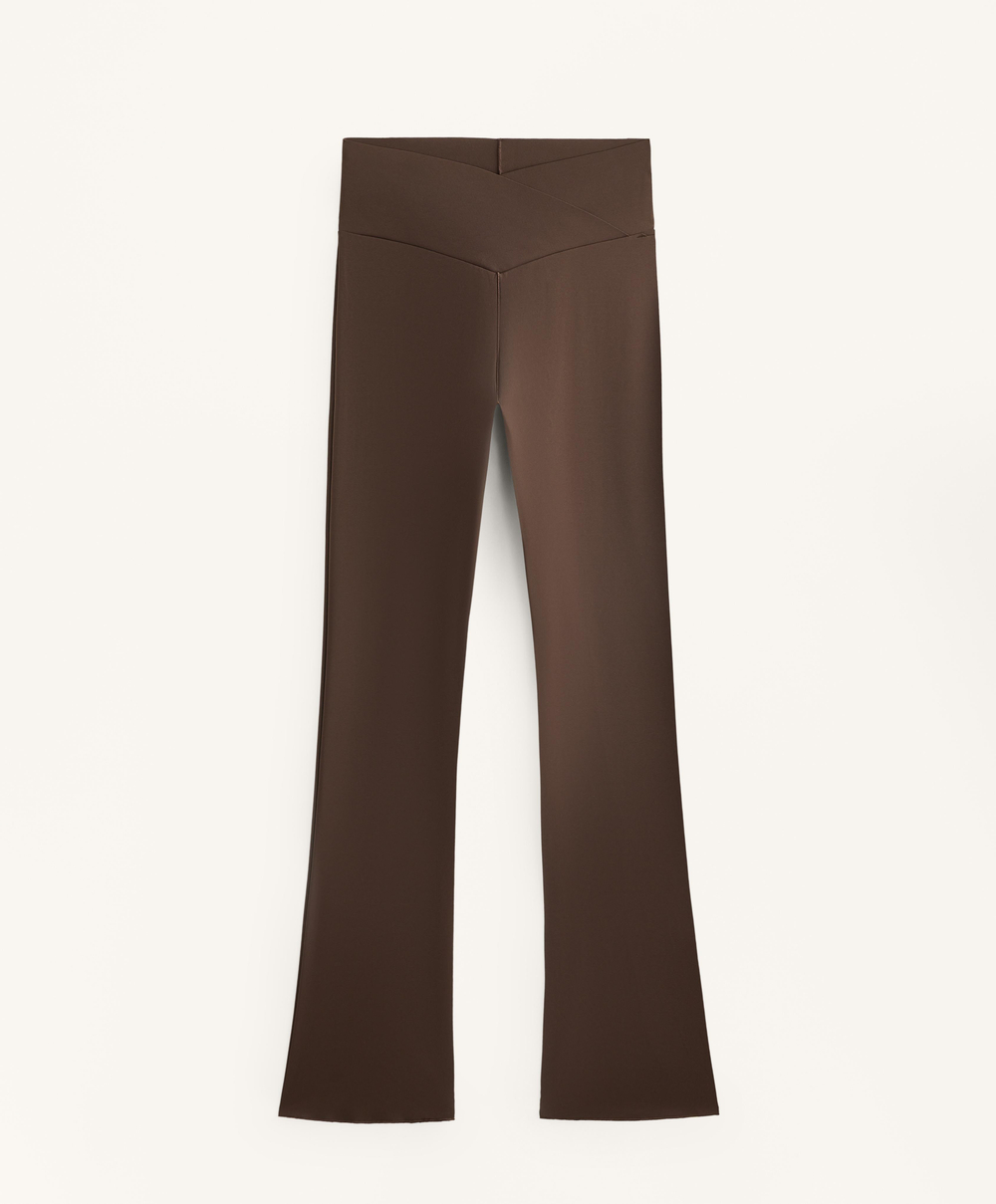 OYSHO Брюки-клеш Perfect-adapt с V-образной талией, темно-коричневый