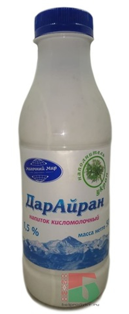 Напиток кисломолочный "ДарАйран" 1,5% 500г. С укропом Молочный мир