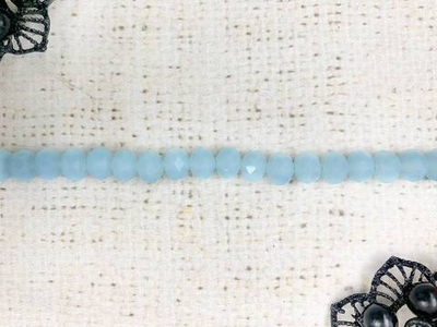 Бусины граненые Рондель, d 8 мм, (1уп=10нитей), голубой матовый