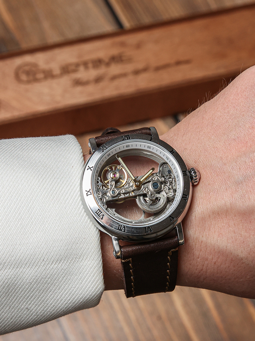 Часы скелетоны мужские механические Power Dark YOURTIME