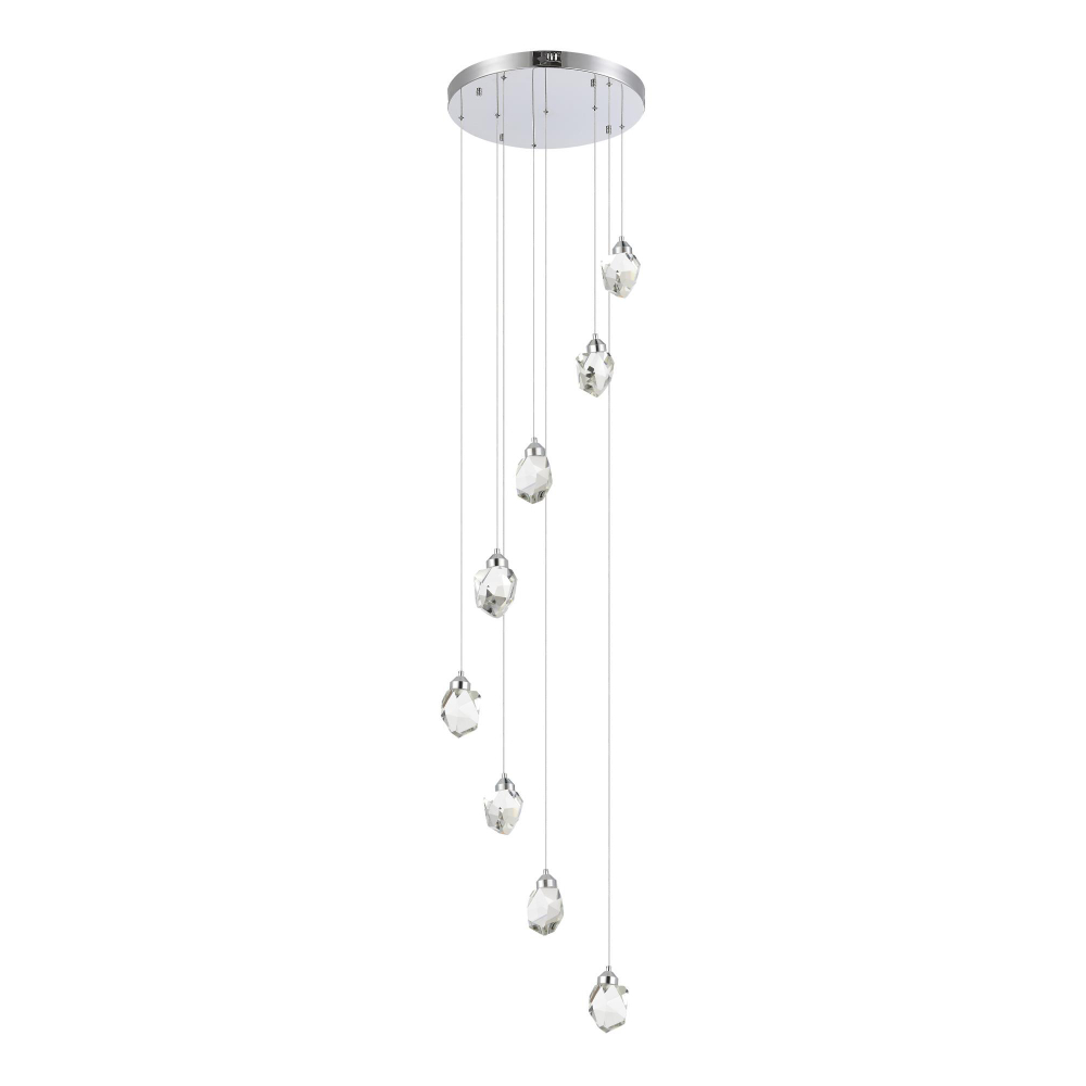 SL6114.103.08 Светильник подвесной ST-Luce Хром/Прозрачный LED 8*3W 3000K CASCATO