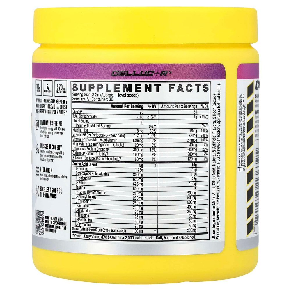 C4 / Cellucor, C4® Energy + Aminos, со вкусом винограда, 246 г (8,7 унции)