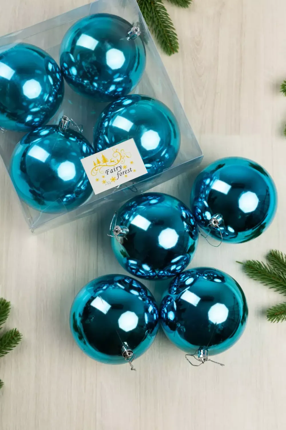 Набор новогодних шаров (4 шт) глянцевые